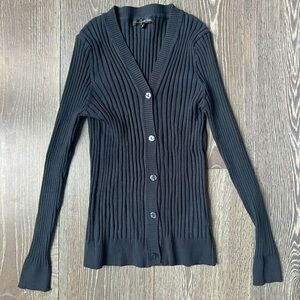 Pierri New York Navy button down cardigan long sleeve sweater. Womens Medium